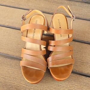 Brown Strapped Wedges